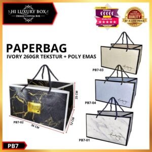Paper bag Jumbo Murah - Tas Souvenir Besar - Goddie Bag Marble - Hampers - Hadiah - Kado - Buket PB7