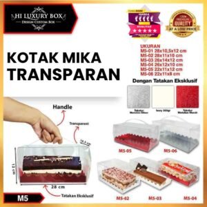 Mika Plastik Souvenir Box mika Transparant Packaging |Persegi Panjang | M5