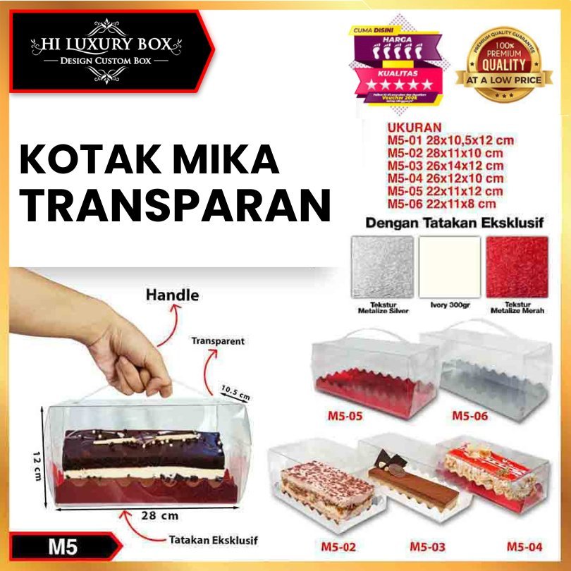 Mika Plastik Souvenir Box mika Transparant Packaging |Persegi Panjang | M5
