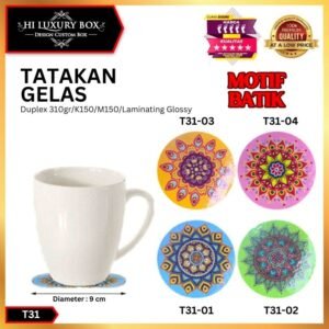 Tatakan Gelas Motif 9 cm | Coaster motif | Souvenir | T31