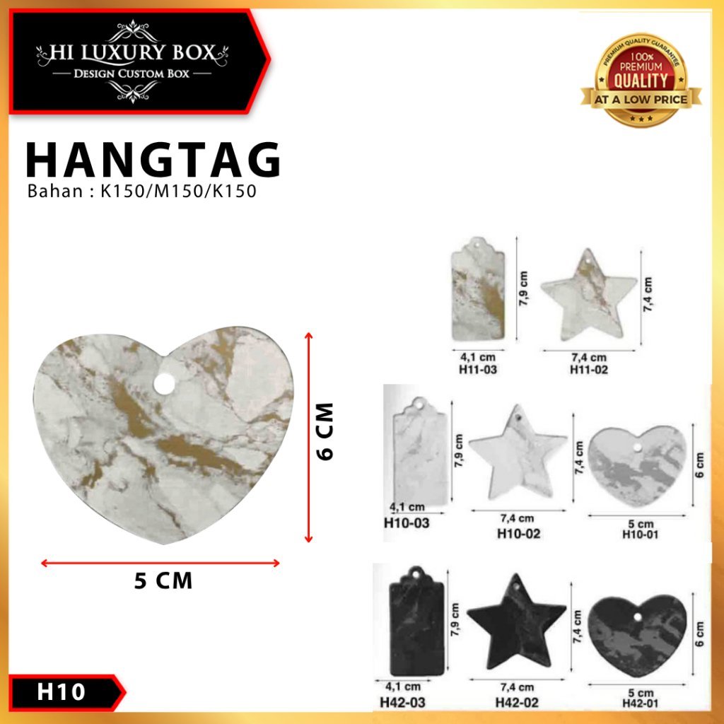 Hang Tag | Label Baju | Hangtag Baju Marble | Kraft | Murah | H11