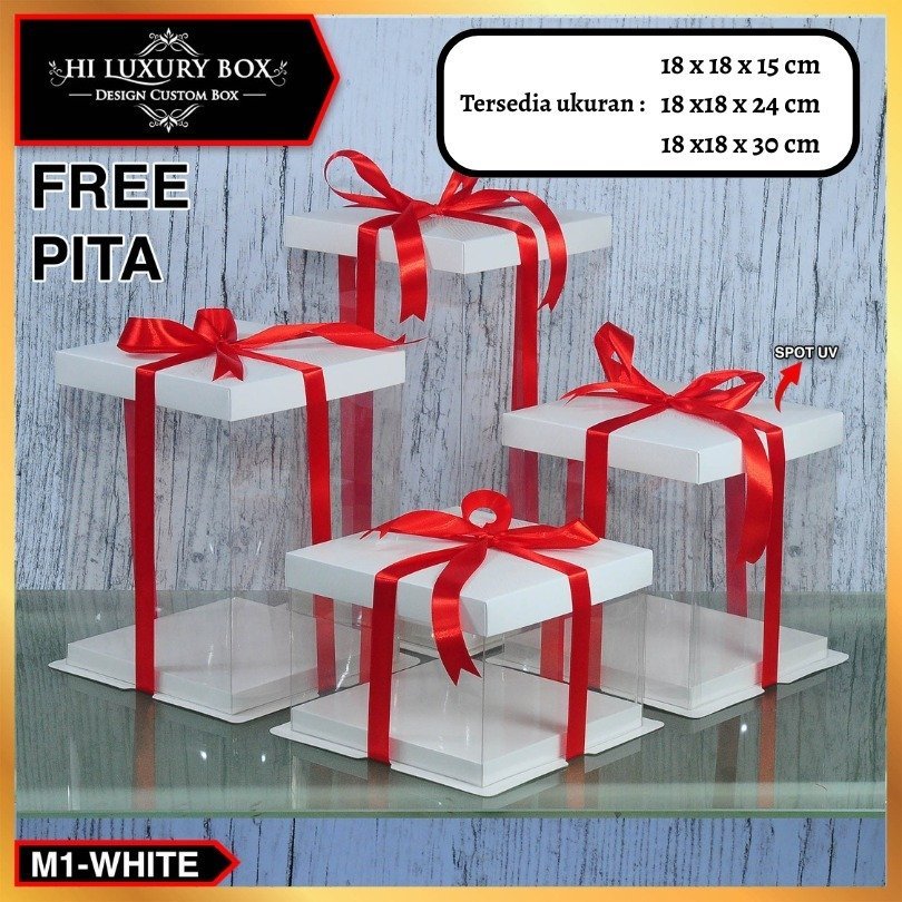 Cake Box Kotak Kue Mika Transparan Dus Hantaran - M1 Tutup Mika 30x30 - Image 3