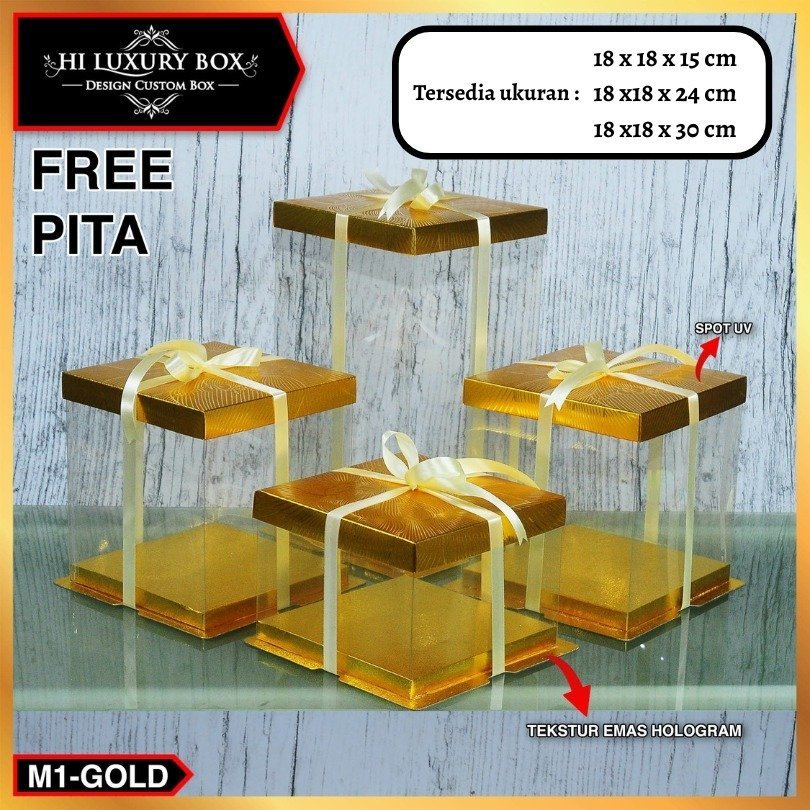 Cake Box Kotak Kue Mika Transparan Dus Hantaran - M1 Tutup Mika 30x30 - Image 4