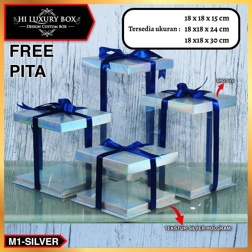 Cake Box Kotak Kue Mika Transparan Dus Hantaran - M1 Tutup Mika 30x30 - Image 7