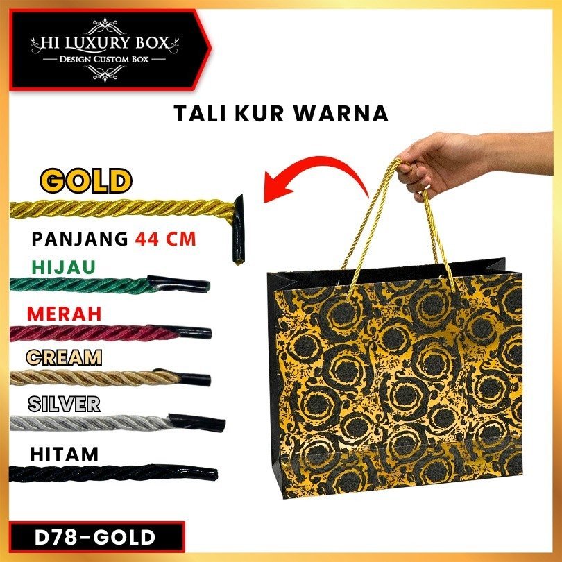 Tali Paperbag Tali Twist Import Tali Kur Tambang Kepang D78 Tali Sumbu Polyester Warna Murah 5 mm Panjang 44 cm - Image 4