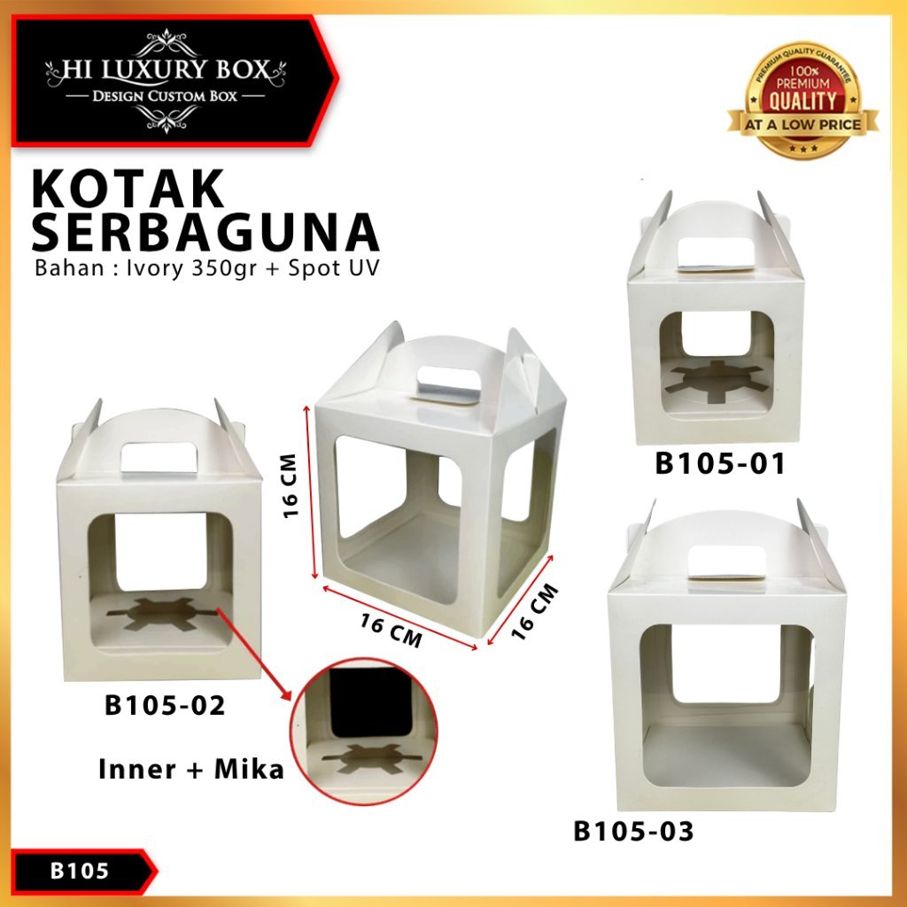 Gable Box-Cupcake-Box Puding-Kotak Kue-Kue muffin - B105