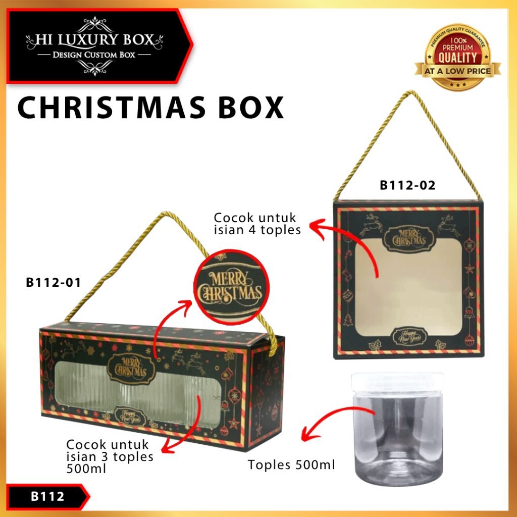 Kotak Natal|Gable Box|Box Hampers|Dus Toples|Packaging Natal|B112