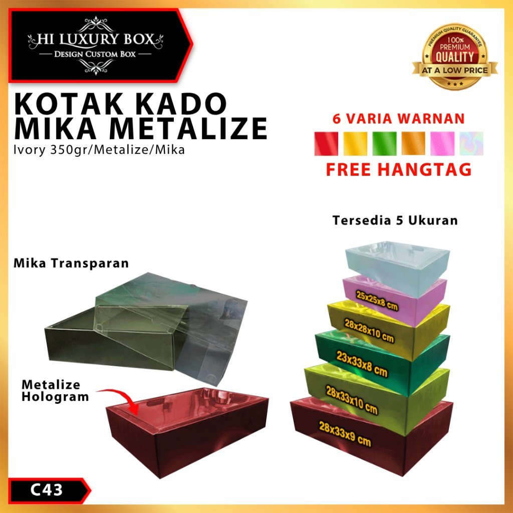 Box mika-box hologram-kotak kado-Box Hampers-C43
