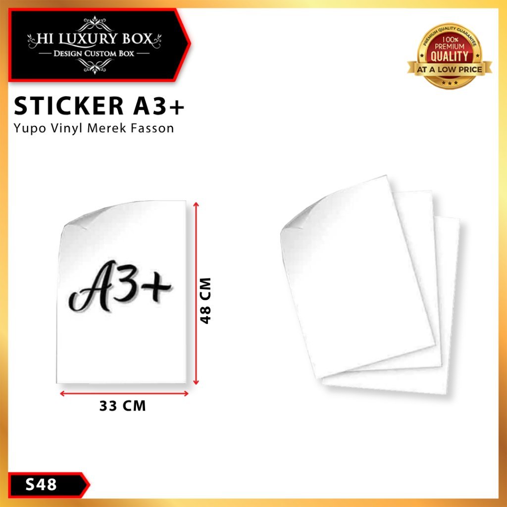 Kertas Stiker|Yuppo|Vinyl|Doff|Fasson|Polos|Label|Serbaguna|33X48|S48