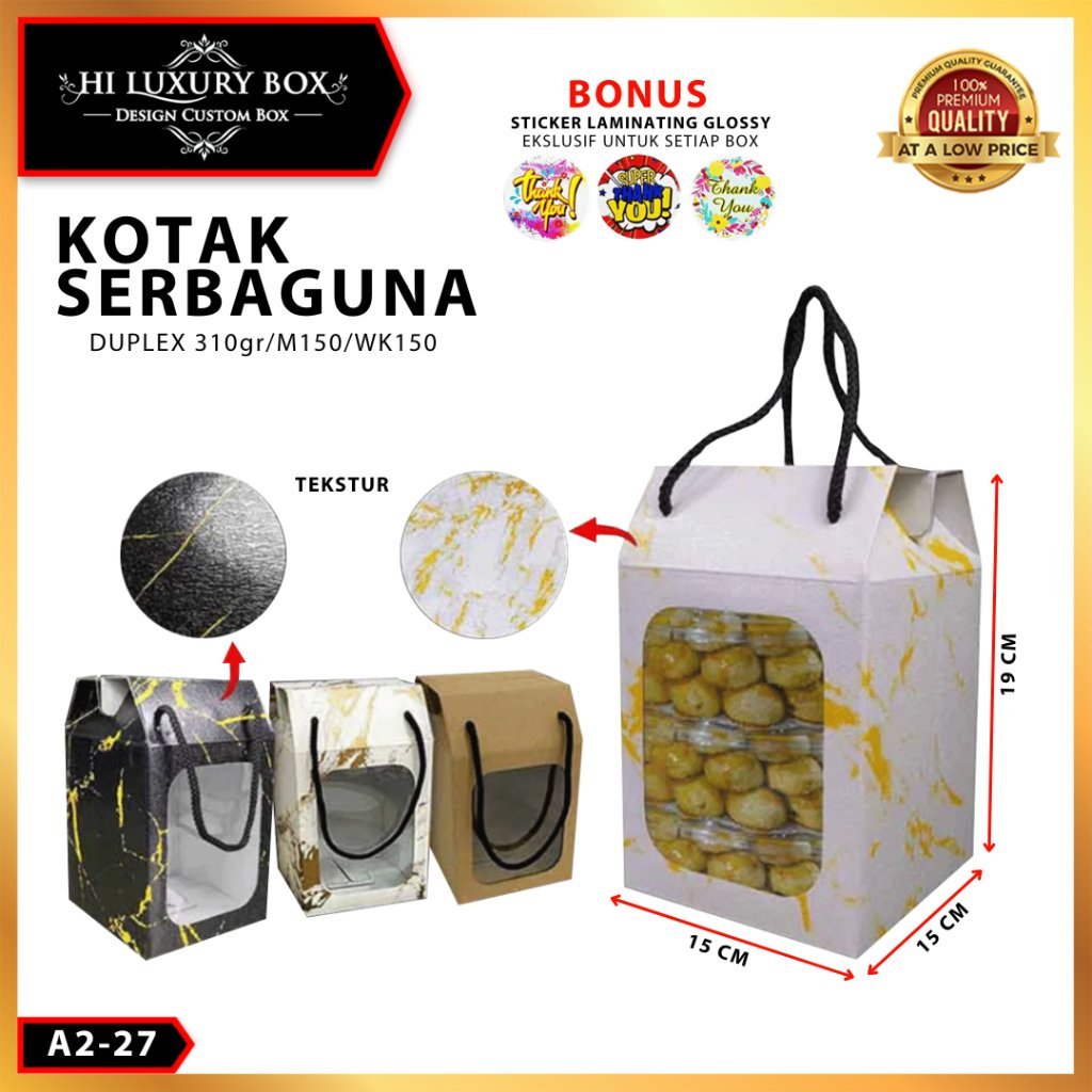 Kotak Kue / Cake / Dus / Hampers / Box / Packaging / Serbaguna / Toples / 500GR / A2-27