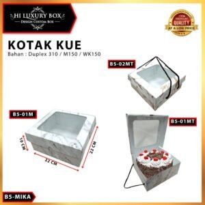 Kotak Kue / Cake Box / Hampers Box Marble Mika/ Packaging Kue / 22x22x10 / B5M
