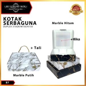 Box Kado - Packing Baju - Kotak Mika Marble - Dus Souvenir Hampers - 20x20x5 - B7 (06-07)