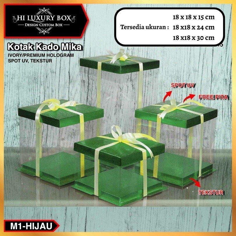 Cake Box Kotak Kue Mika Transparan Dus Hantaran - M1 Tutup Mika 30x30 - Image 5