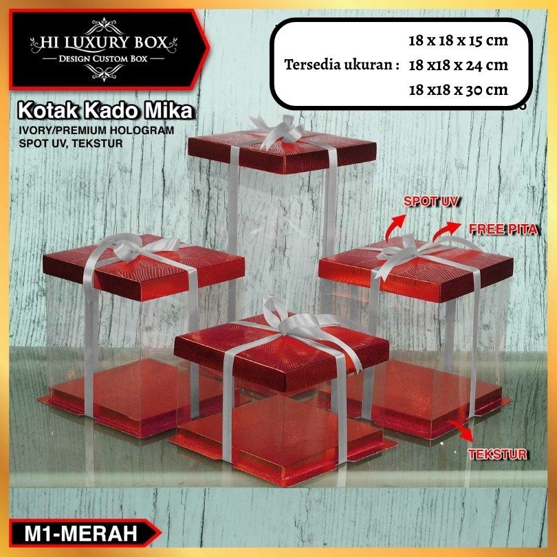 Cake Box Kotak Kue Mika Transparan Dus Hantaran - M1 Tutup Mika 30x30 - Image 6