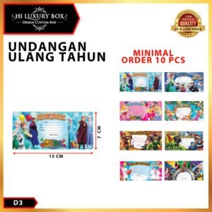 Kartu Undangan | Kartu Ulang Tahun | Karakter | Duplex | Murah | 20 pcs 15 x 7|D3