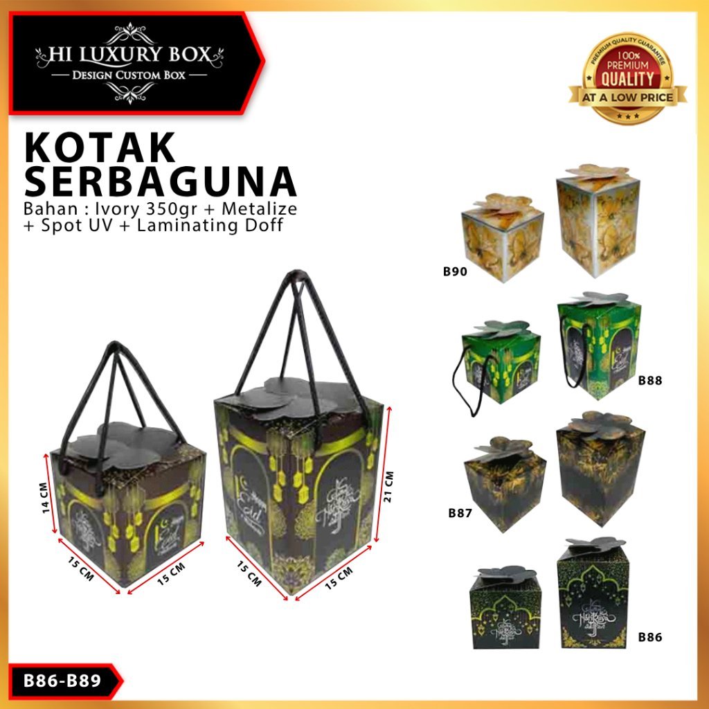 Kotak Kue|Metalize|Dus|Hampers|Box|Packaging|Serbaguna|Toples|500GR| - B87
