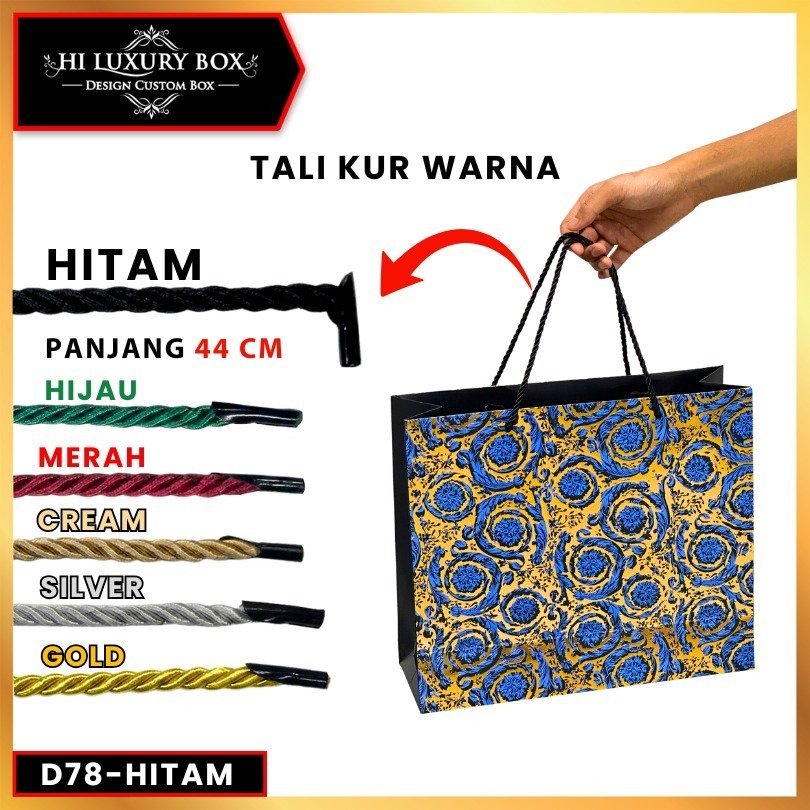 Tali Paperbag Tali Twist Import Tali Kur Tambang Kepang D78 Tali Sumbu Polyester Warna Murah 5 mm Panjang 44 cm - Image 3