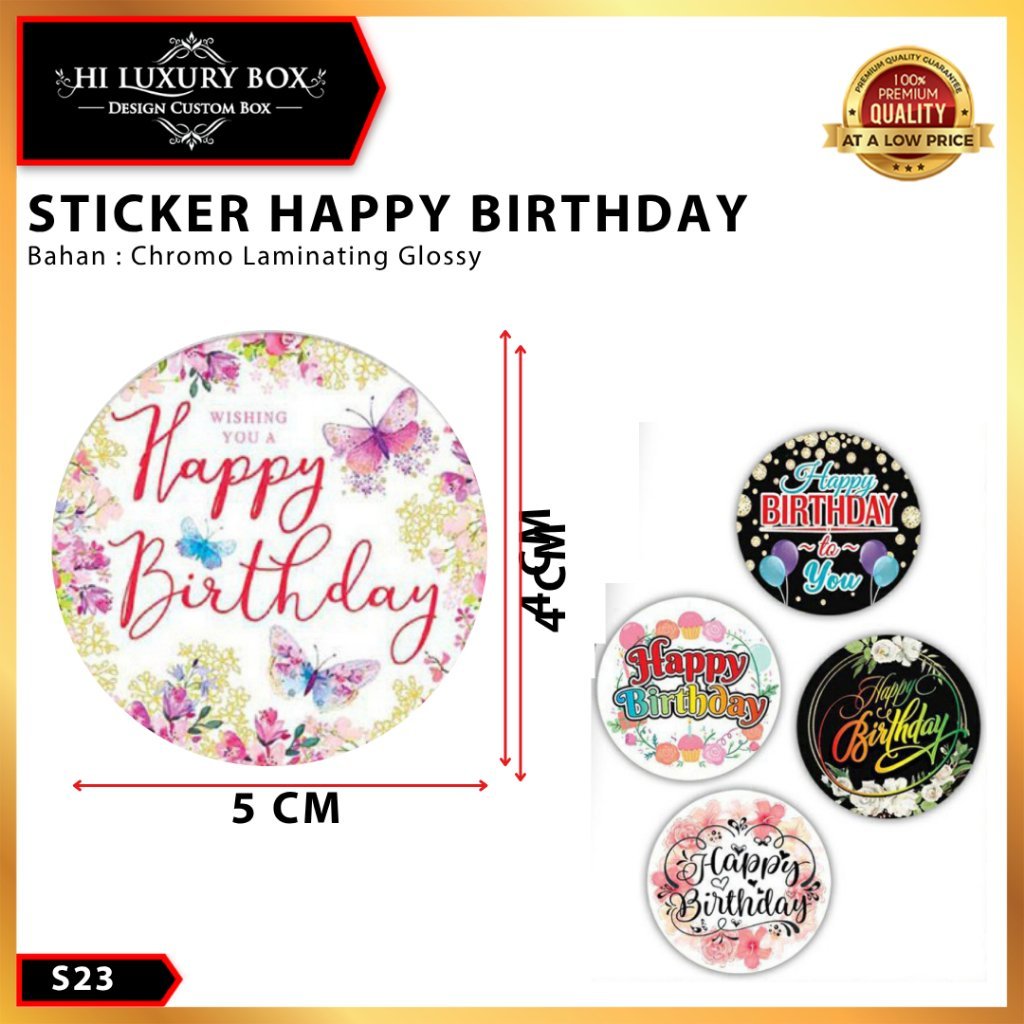 Sticker | Sticker Murah | Sticker Happy Birthday | 4x4 Sticker Ulang tahun Sticker ucapan
