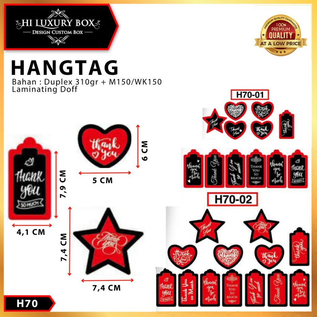 Hangtag|Hangtag Murah|Hangtag Thank You|Hangtag Premium| H70