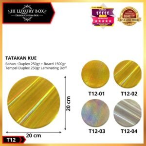 Tatakan Kue|Cake Board|Alas Kue|Aksesoris Kue|Bulat|20X20|Hologram|20X20|T12