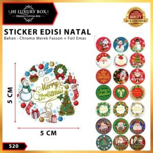 Sticker | Sticker Murah | Sticker Natal | Sticker Emas Hologram | 5x5 Sticker Merry Christmas