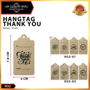 Hangtag|Hangtag Murah|Hangtag Kraft|Hangtag thank you|4x7.8|H32