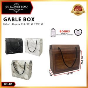 Kotak Kue - Gable Box - Box Marble - Souvenir Box - Kotak Packaging-B3-11