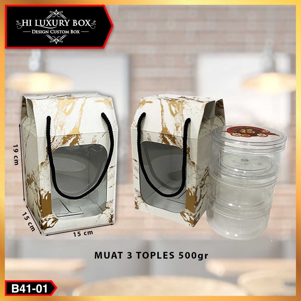 Kotak Kue / Cake / Dus / Hampers / Box / Packaging / Serbaguna / Toples / 500GR / A2-27 - Image 3