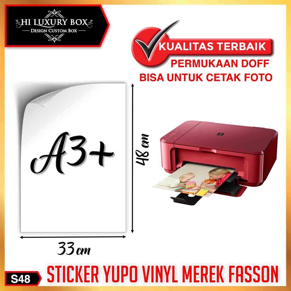 Kertas Stiker|Yuppo|Vinyl|Doff|Fasson|Polos|Label|Serbaguna|33X48|S48 - Image 2