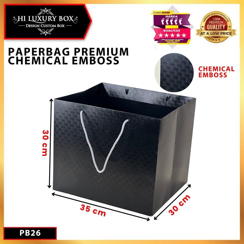 Paper Bag Hadiah Jumbo/ Premium Gift Bag/ Tas Kado Jinjing/ Chemical Embos/ 35x30x30/ PB26 - Image 2