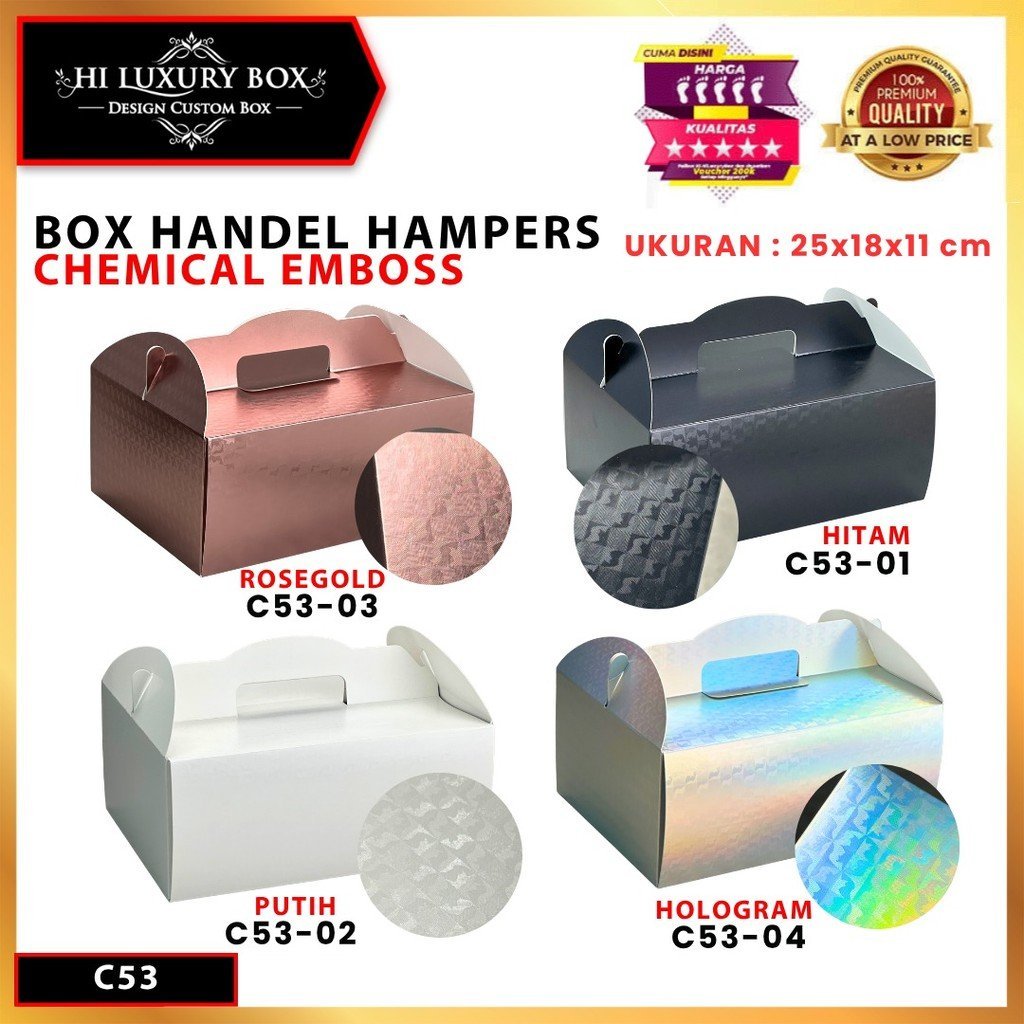 Kotak Chemical Embos|Gable|Kue|Kado|Serbaguna|Hampers|Dus|Packaging|Box|C53