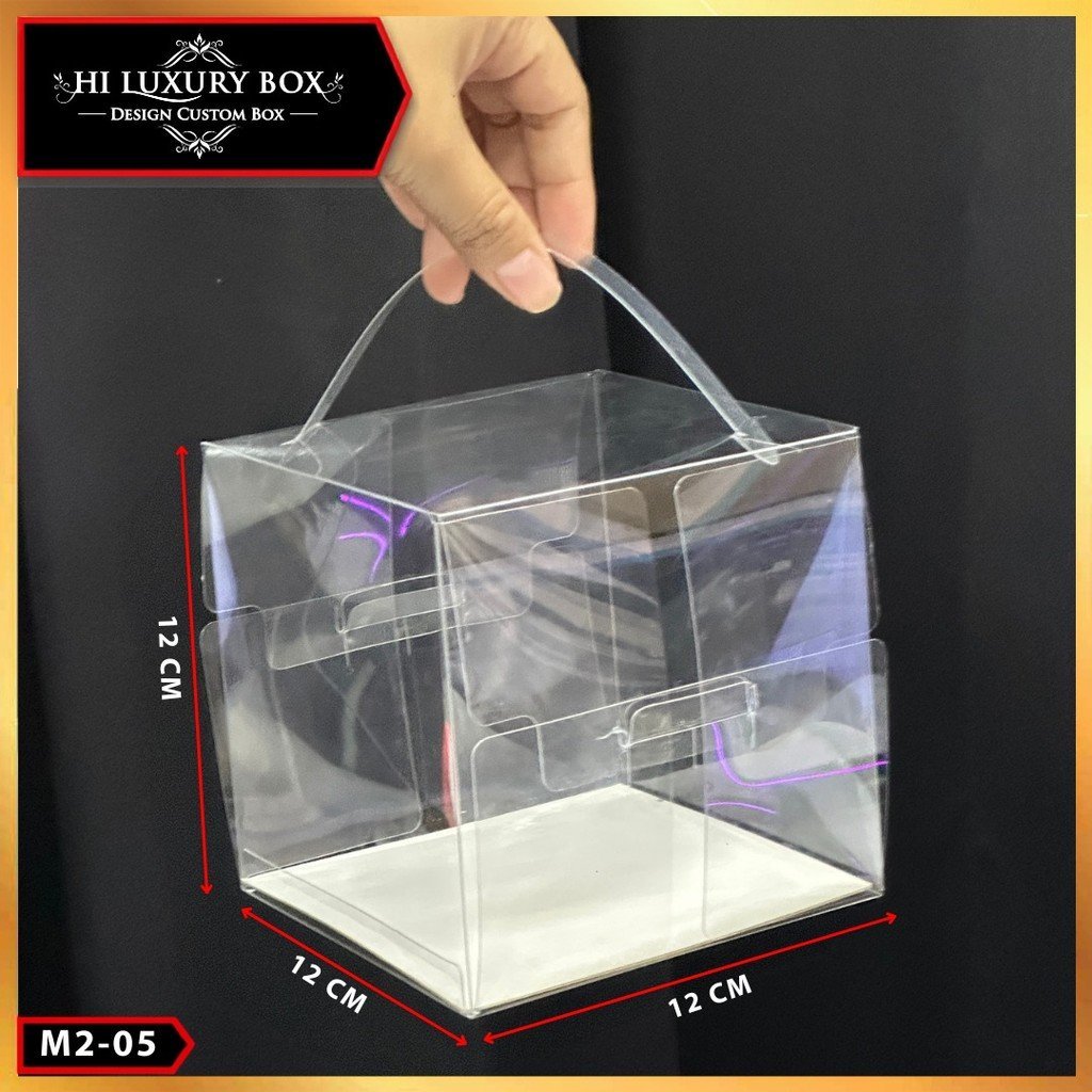 Mika Cake Kotak Mika Packaging Mika Transparan Murah | Persegi | M2-handle - Image 5
