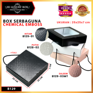 Kotak Kado Hampers Baju / Box Mika Chemical embos / Dus Souvenir / 25X25X7 / B129
