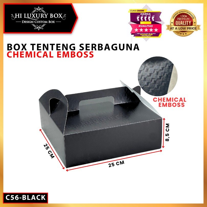 Box Serbaguna Tenteng Chemical Emboss | Dus Souvenir Parcel Handle Mewah|25x25x8,5 |C56 - Image 2