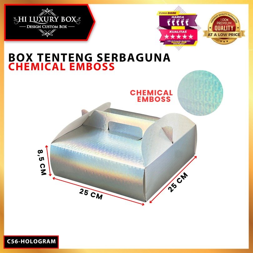 Box Serbaguna Tenteng Chemical Emboss | Dus Souvenir Parcel Handle Mewah|25x25x8,5 |C56 - Image 4