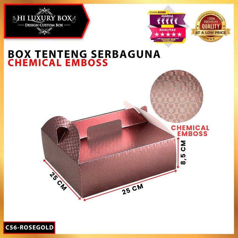 Box Serbaguna Tenteng Chemical Emboss | Dus Souvenir Parcel Handle Mewah|25x25x8,5 |C56 - Image 5