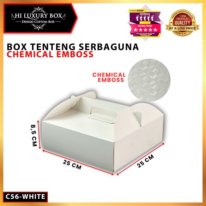 Box Serbaguna Tenteng Chemical Emboss | Dus Souvenir Parcel Handle Mewah|25x25x8,5 |C56 - Image 3