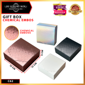Gift Box Chemical Emboss|Kotak Hadiah Mewah |12x12x5cm|C62