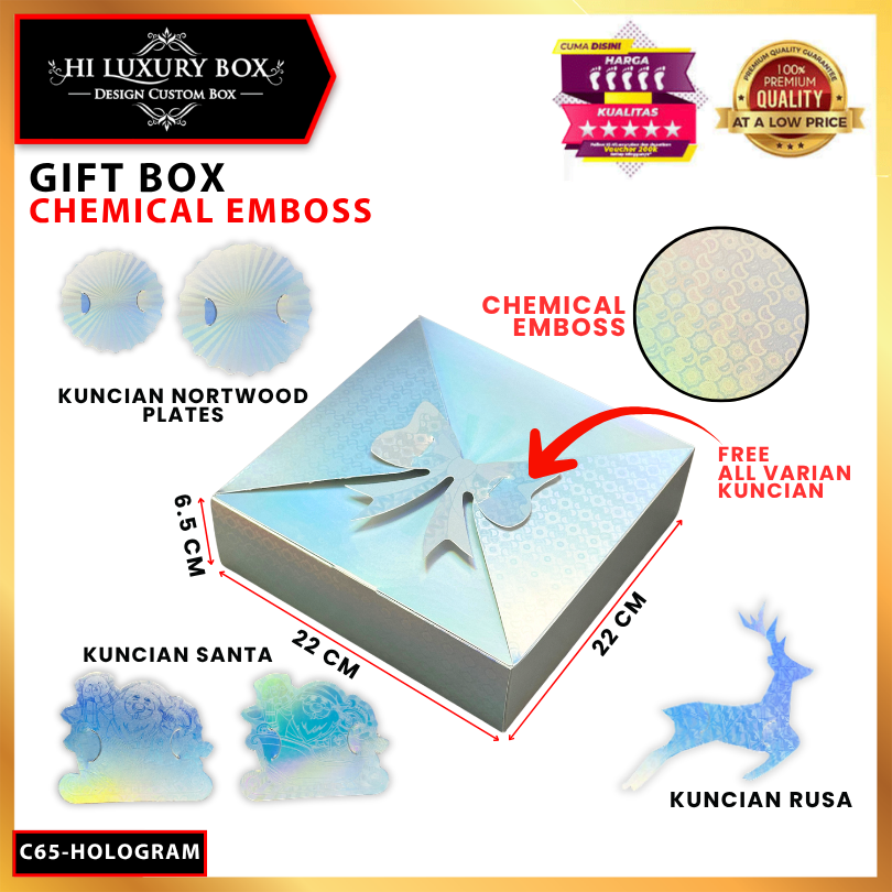 Box Natal / Kotak Kue Merry Christmas / Gift Box Natal Ekslusif / 22x22x6,5cm / C65 - Image 3