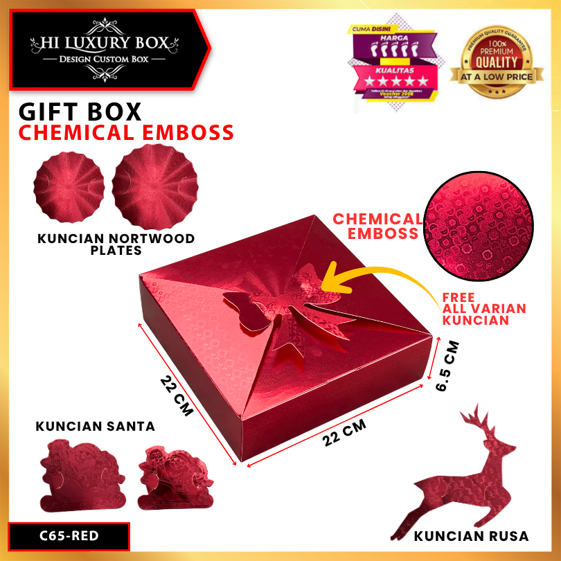 Box Natal / Kotak Kue Merry Christmas / Gift Box Natal Ekslusif / 22x22x6,5cm / C65 - Image 2