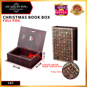 Box Natal Premium / Kotak Buku Natal / Hampers Christmas / Kotak Kue / 26x19x7,5cm / c67