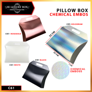Pillow Box Chemical Emboss Hologram 33x7x22cm - Kemasan Gift Box Mewah Souvenir Hampers Kado - C61