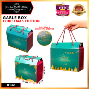 Box Hampers / Gable Box Natal / Kotak Souvenir Hadiah / Christmas Edition / 25x13x22,5cm / B132