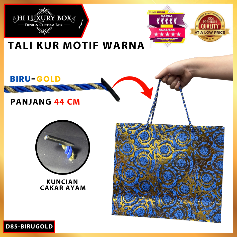 Tali|Tali Kur Mix Warna|Tali Kepang Sumbu|Tali Paper Bag Panjang 44cm|D85 - Image 2