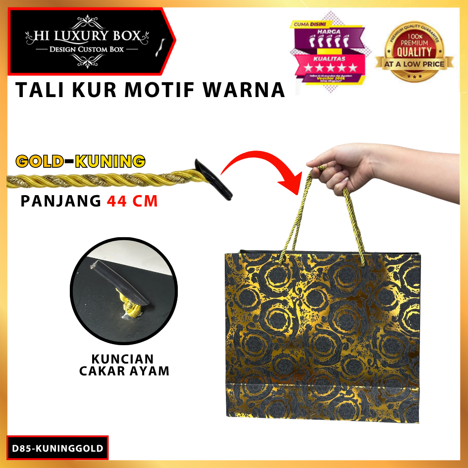 Tali|Tali Kur Mix Warna|Tali Kepang Sumbu|Tali Paper Bag Panjang 44cm|D85 - Image 5
