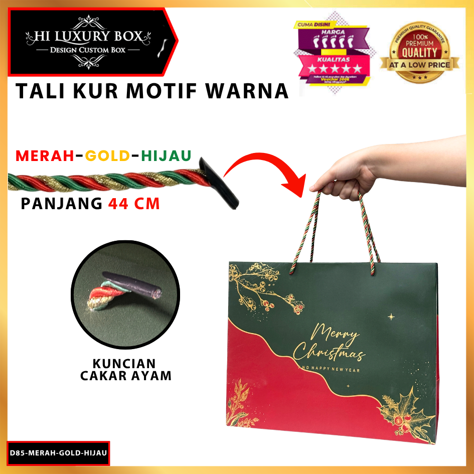 Tali|Tali Kur Mix Warna|Tali Kepang Sumbu|Tali Paper Bag Panjang 44cm|D85 - Image 6