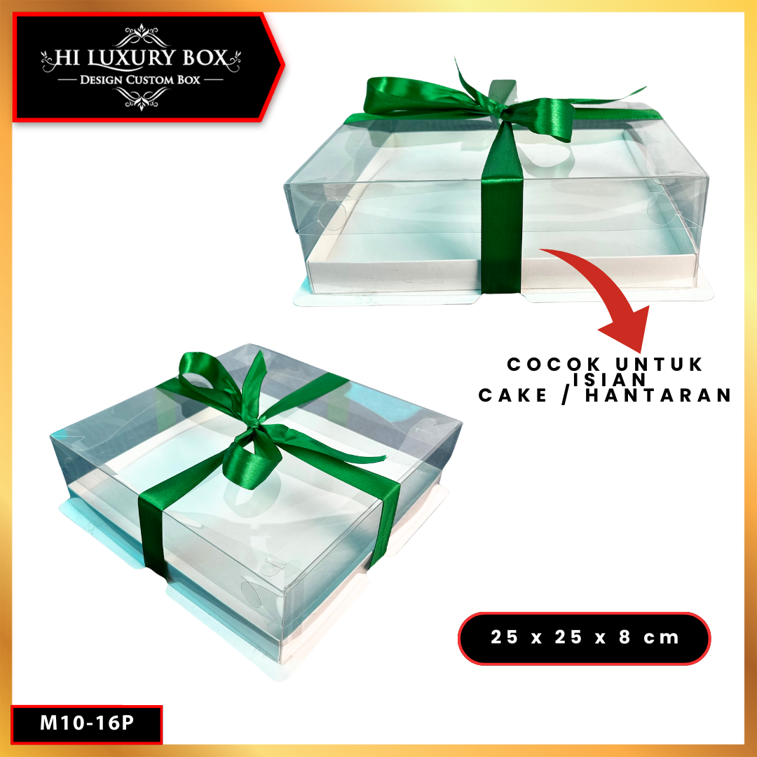 Box Mika / Kotak Kue Mika / Box Cupcake + Tatakan / Packaging Mika / 25x25 /tutup hologram M10 - Image 2