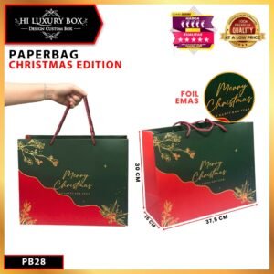 Paper Bag Natal / Crishtmas Edition / Premium / Tas Kado / 37,5x15x30cm / PB28