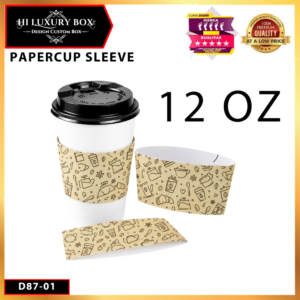 Paper Cup Sleeve | 8oz | 12oz | Sleeve Glass Motif | Isi 50pcs |D87